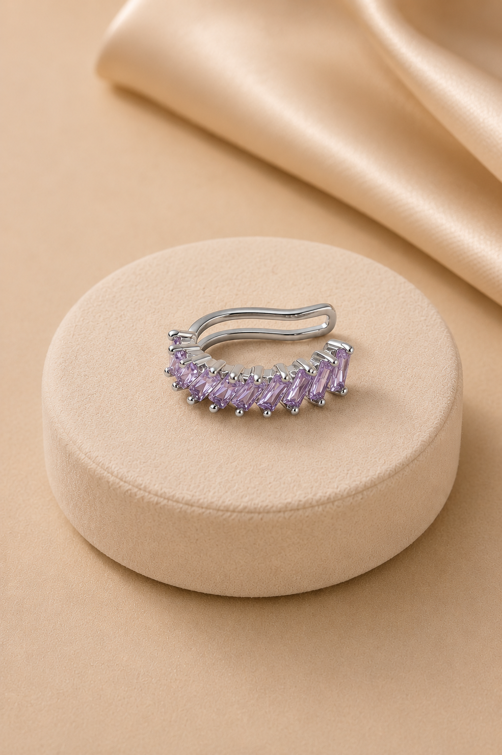 Piercing Fake Ródio Branco com Zircônias Turmalina
