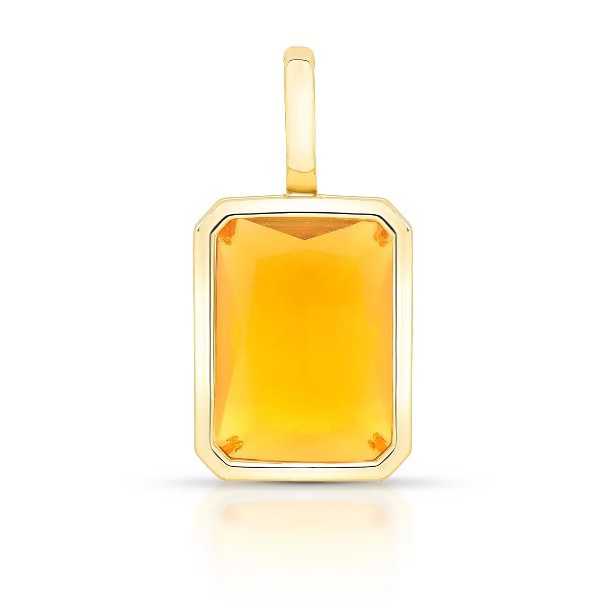 Pingente Retangular Cristal Citrino